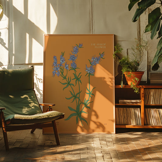 Burnt Orange Hyssop Flower - Poster Print