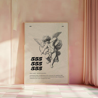 555 Cherub Angel Number - Poster Print