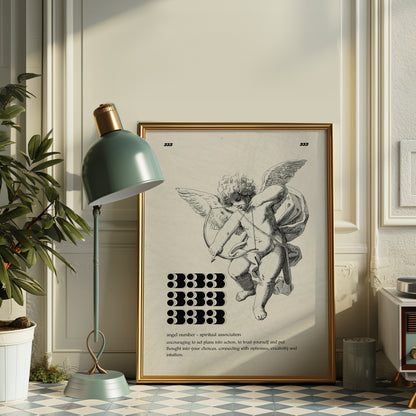 333 Cherub Angel Number - Poster Print